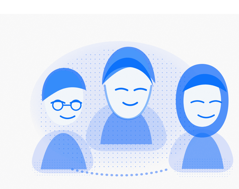 Blue editorial illustration of Chinese and Malay students learning with a TutorPakar teacher
